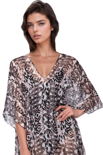 North Star Boho Print V - Neck Sundress Coverup - Subtle Luxury