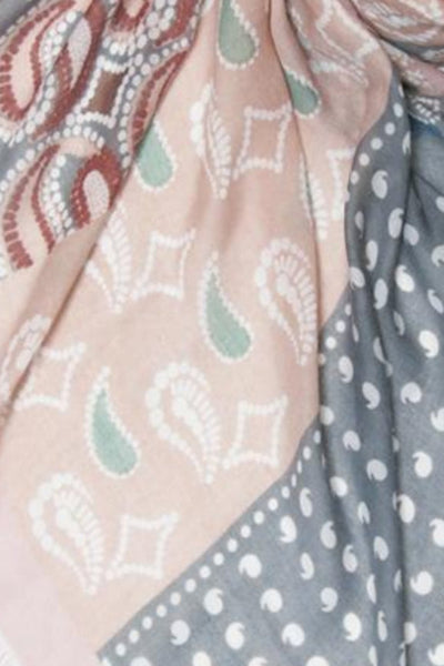 Patch it Together Print Sarong Scarf Wrap in Blush Pink - Subtle Luxury