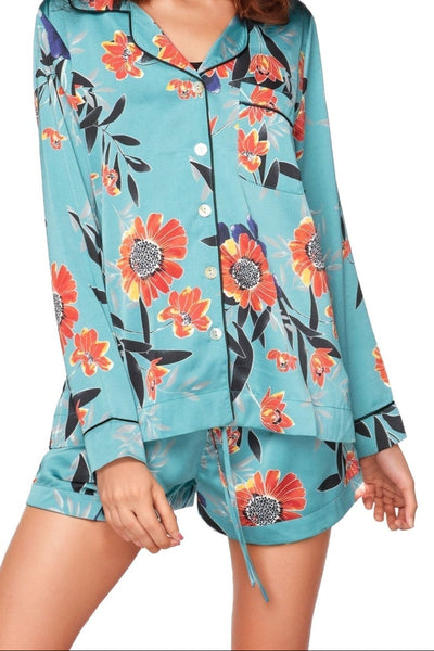 Piper PJ Top/Short Set | Summer Blossom Print | Subtle Luxury - Subtle Luxury