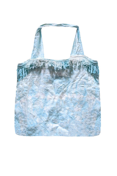 Pool to Party Beach Bag Tie-Dye Market Bag / Beach Blue / Tie Dye - no print Tie-Dye Market Beach Bag with Fringe