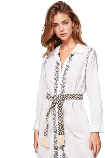 Pool to Party Belt One Size / Black Handwoven Aztec Pattern Wrap Belt