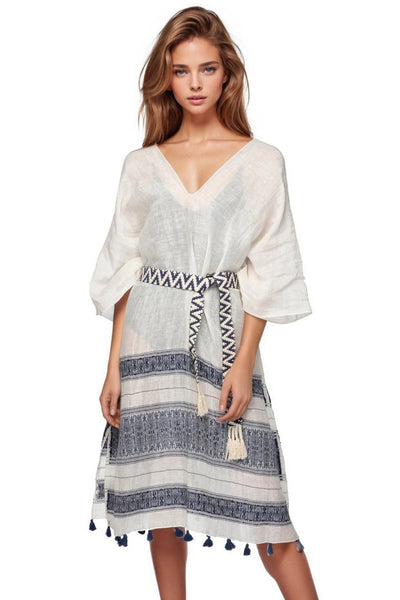 Pool to Party Belt One Size / Navy Handwoven Aztec Pattern Wrap Belt