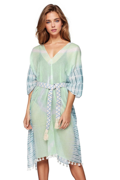 Pool to Party Belt One Size / Sky Handwoven Aztec Pattern Wrap Belt