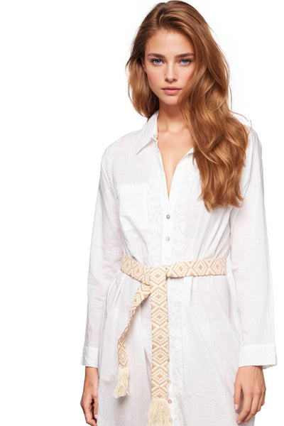 Pool to Party Belt One Size / Tan Handwoven Aztec Pattern Wrap Belt