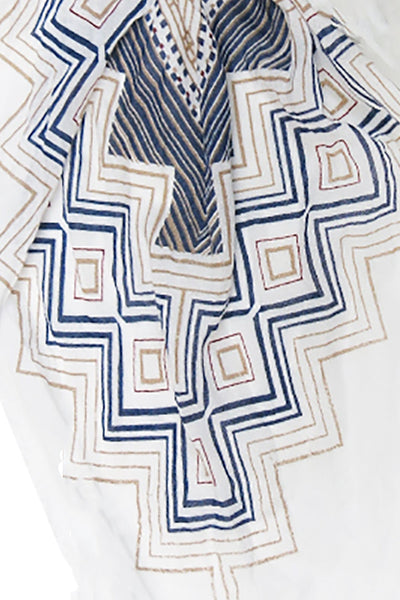 Pool to Party Blanket Wrap White / One Size Oversized Kimono Shrug Coverup in Hidden Temple Print
