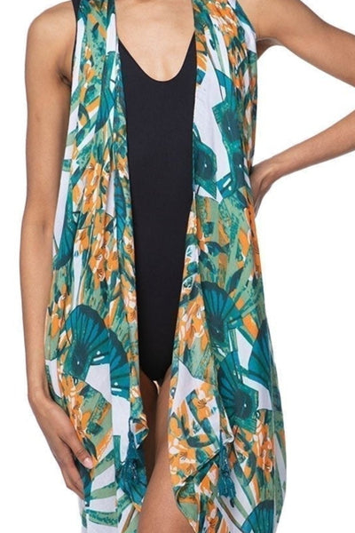 Pool to Party Coverup Asian Garden / One Size / Jade Free Spirit Multi Wear Coverup in Asian Garden Print