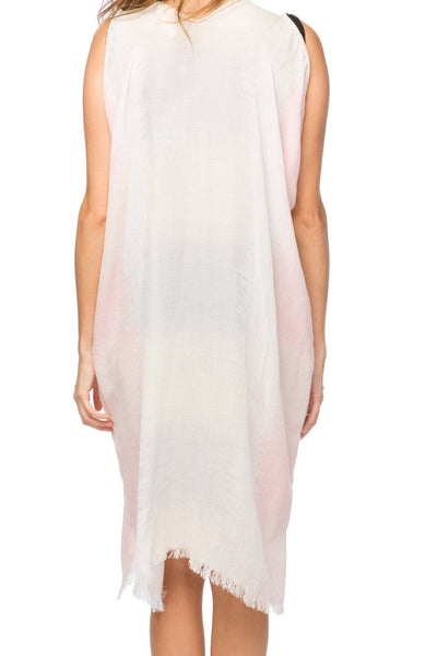 Pool to Party Coverup Dress One Size / Sherbert / 100% Viscose Loomed Fabric Open Shoulder Sundress Coverup in Sugar Mountain Woven