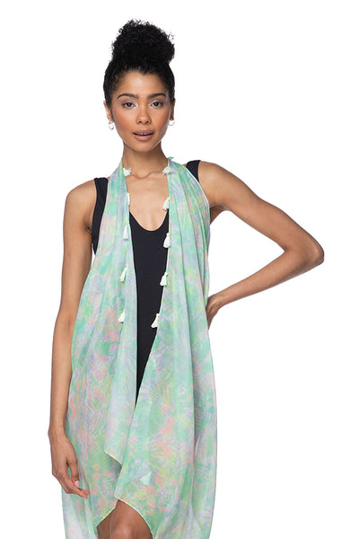 Pool to Party Coverup Fern & Floral / One Size / Mint Free Spirit Vest in Fern & Floral Print