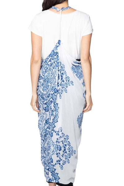 Pool to Party Coverup Free Spirit Multi Wear Coverup Vest in Antique Porcelain Print