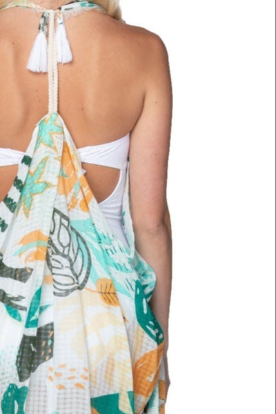 Pool to Party Coverup Golden Afternoon / One Size / Teal Free Spirit Vest in Golden Afternoon Print in Teal