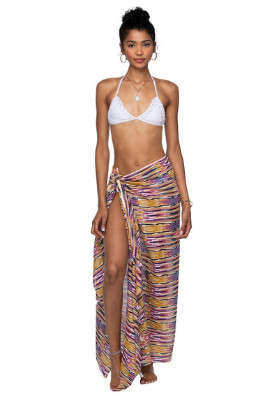 Pool to Party Coverup Hippie Daydream / One Size / Pink-Mustard Braided Sarong in Hippie Daydream