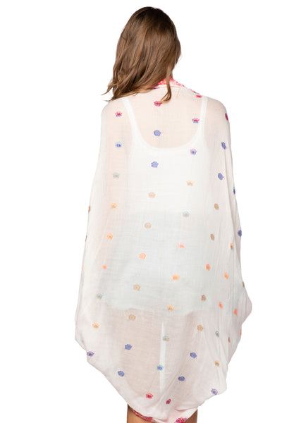 Pool to Party Coverup Kimono Shrug Coverup in Whole Lotta Love Novelty Jacquard Fabric