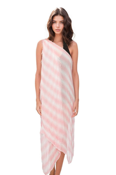 Pool to Party Coverup Modal Pin Stripe / One Size / Pink Free Spirit Multi Wear Coverup Vest in Modal Pin Stripe Print