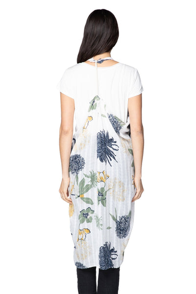 Pool to Party Coverup Mums the Word / One Size / White Free Spirit Vest in Mums the Word Print in White