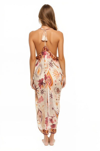 Pool to Party Coverup Mystic Eye / One Size / Orange Mystic Eye Cotton Coverup Multi-Wear Vest Dress