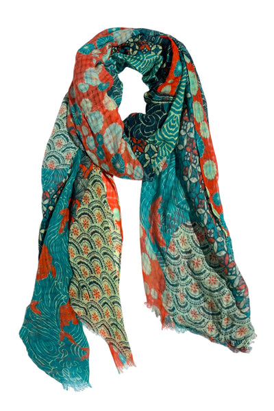 Pool to Party Coverup Okinawa Print / One Size / Multi Okinawa Print Sarong Wrap Scarf Coverup
