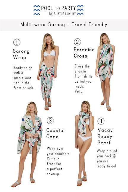 Pool to Party Coverup Pacific Horizon / One Size / Ocean Braided Sarong in Pacific Horizon