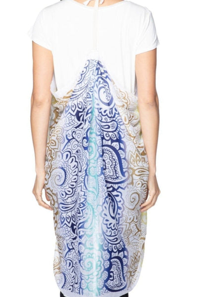 Pool to Party Coverup Paisley Wisps / One Size / Blue Free Spirit Vest in Paisley Wisps Print in Blue