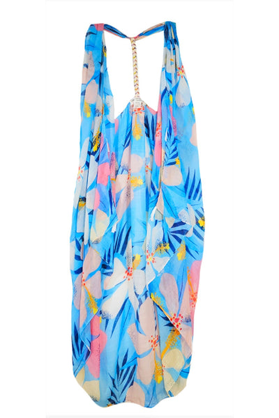 Pool to Party Coverup Paradise Cove / One Size / Blue Free Spirit Vest in Paradise Cove Print