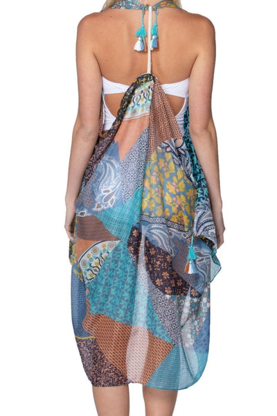 Pool to Party Coverup Picnic Patchwork / One Size / Multi Free Spirit Vest in Picnic Patchwork Print in Multi