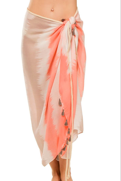 Pool to Party Coverup Shades of Color / One Size / Pink Braided Multi-Wear Coverup Sarong in Shades of Color Print