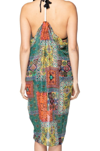 Pool to Party Coverup Summer Bazaar / One Size / Green Free Spirit Vest in Summer Bazaar Print in Green