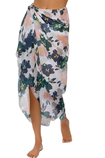 Pool to Party Coverup Sundry Floral / One Size / Multi Braided 5-1 Coverup Sarong in Sundry Floral Print