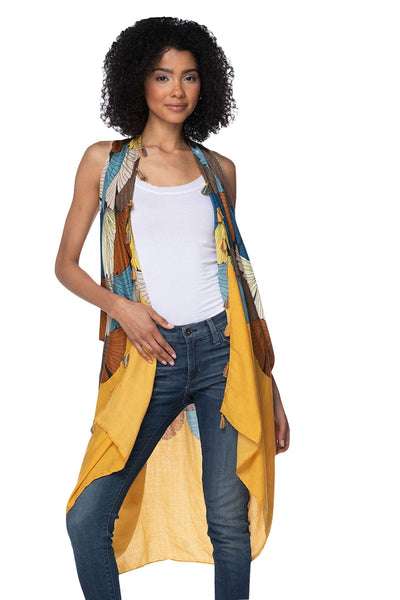 Pool to Party Coverup Walking on Sunshine / One Size / Gold Free Spirit Coverup Multi Wear in Walking on Sunshine Print