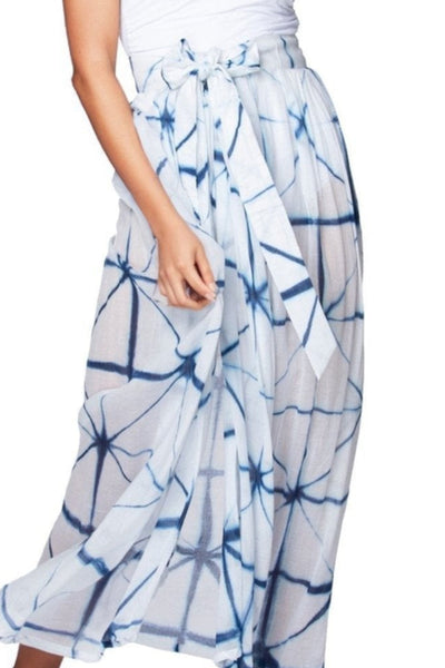 Pool to Party Coverup Window Panes / O/S / Blue Seaside Cotton Wrap Skirt Coverup