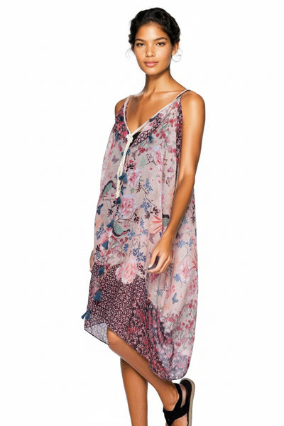 Pool to Party Dress One Size / Multi / 100% Soft Hand Poly Rita Reversible Dress in Selena Floral,