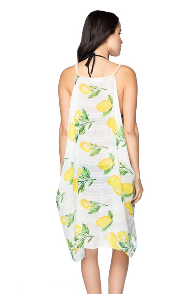 Pool to Party Dress One Size / White / 100% Poly Rita Reversible Dress in Lemon Balm