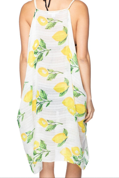 Pool to Party Dress One Size / White / 100% Poly Rita Reversible Dress in Lemon Balm