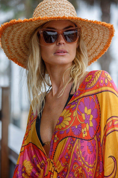 Pool to Party Hat Sydney Hat / O/S / Tangerine Sydney Straw Beach Hat