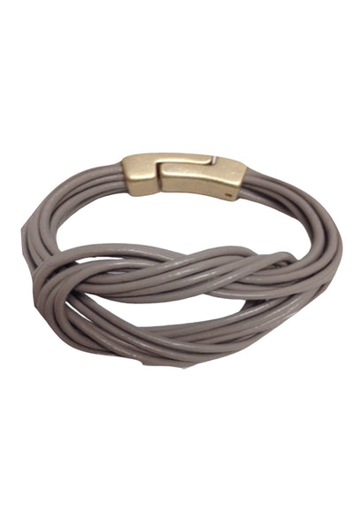 Pool to Party Jewelry Leather Love Knot Bracelet / One Size / Taupe Leather Love Knot Bracelet