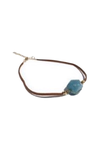 Pool to Party Jewelry Stone Choker / One Size / Marine Semi-Precious Stone Pendant Choker