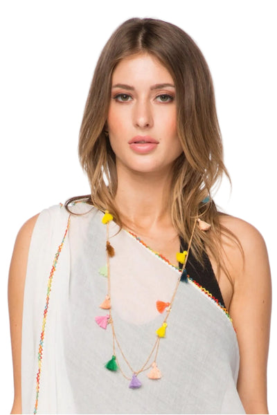 Pool to Party Jewelry Tassel & Charm Necklace / one size / Multi Tassel & Charm Necklace