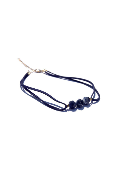 Pool to Party Jewelry Triple Stone Choker / One Size / Midnight Triple Stone Choker