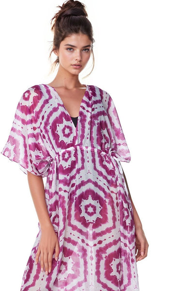 Pool to Party Kaftan Happy Hippie Print Isle Sundress Coverup