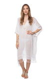 Pool to Party Kaftan Linen Rayon Kaftan / One Size / White Washed LInen Rayon Kaftan