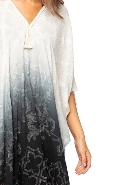 Pool to Party Kaftan One Size / Black Woven Shine Hand Loomed | Luxury Kaftan