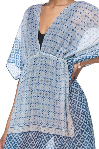 Pool to Party Kaftan One Size / Blue / 100% Polyester Age of Aquarius Isle Dress