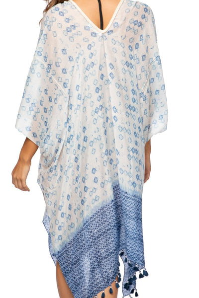 Pool to Party Kaftan One Size / Blue Behind Blue Eyes Print | Braided Kaftan | Blue