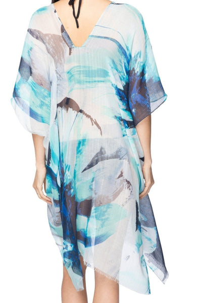 Pool to Party Kaftan One Size / Blue Dancing Lights V-Neck Dress in Blue