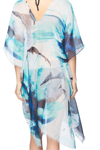 Pool to Party Kaftan One Size / Blue Dancing Lights V-Neck Dress in Blue