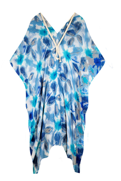 Pool to Party Kaftan One Size / Blue Mirage Printi Braided Kaftan Coverup Dress - Sale Prints