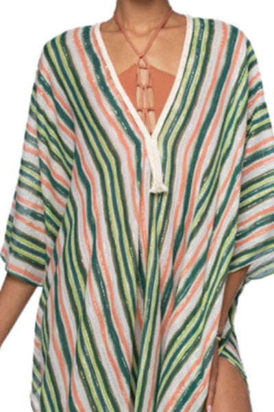 Pool to Party Kaftan One Size / Citrus Citrus Stripe Print | Braided Kaftan Dress