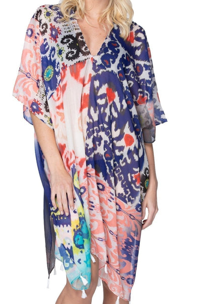 Pool to Party Kaftan One Size / Coral Mystic Relic V-Neck Dress in Coral