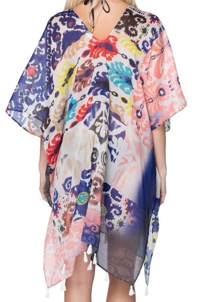Pool to Party Kaftan One Size / Coral Mystic Relic V-Neck Dress in Coral