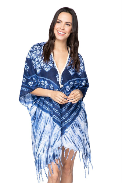 Pool to Party Kaftan One Size / Indigo Indigo Diamond Print | Kaftan | Indigo