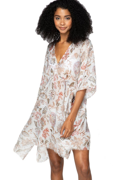 Pool to Party Kaftan One Size / Ivory / 100% Poly Victorian Floral Isle Dress